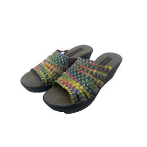 Steven By Steve Madden Rainbow Woven Slide Wedge Sandals Belinna Shoes Size 8.5